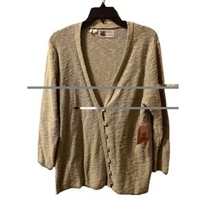 Habitat‎ Clothes To Live In Cardigan Sweater Green XL Button Cotton NWT Textured